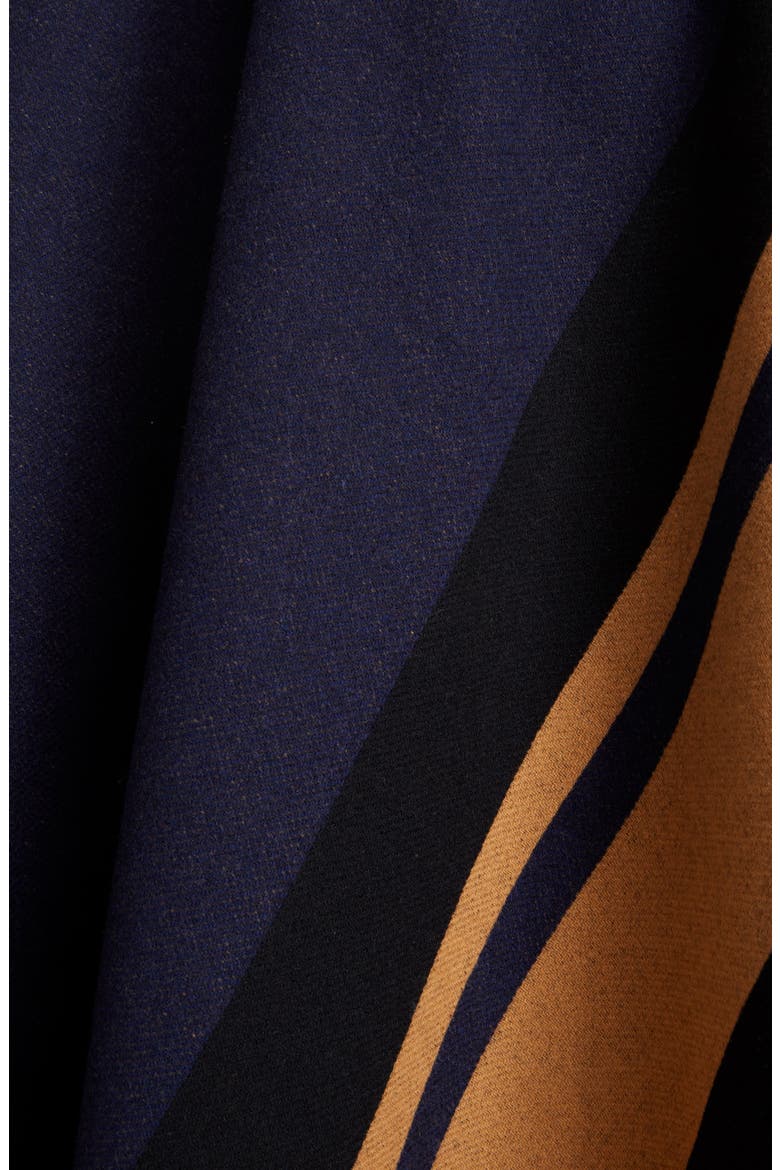 Stripe Trim Wool Cape, Alternate, color, BEIGE - BLUE