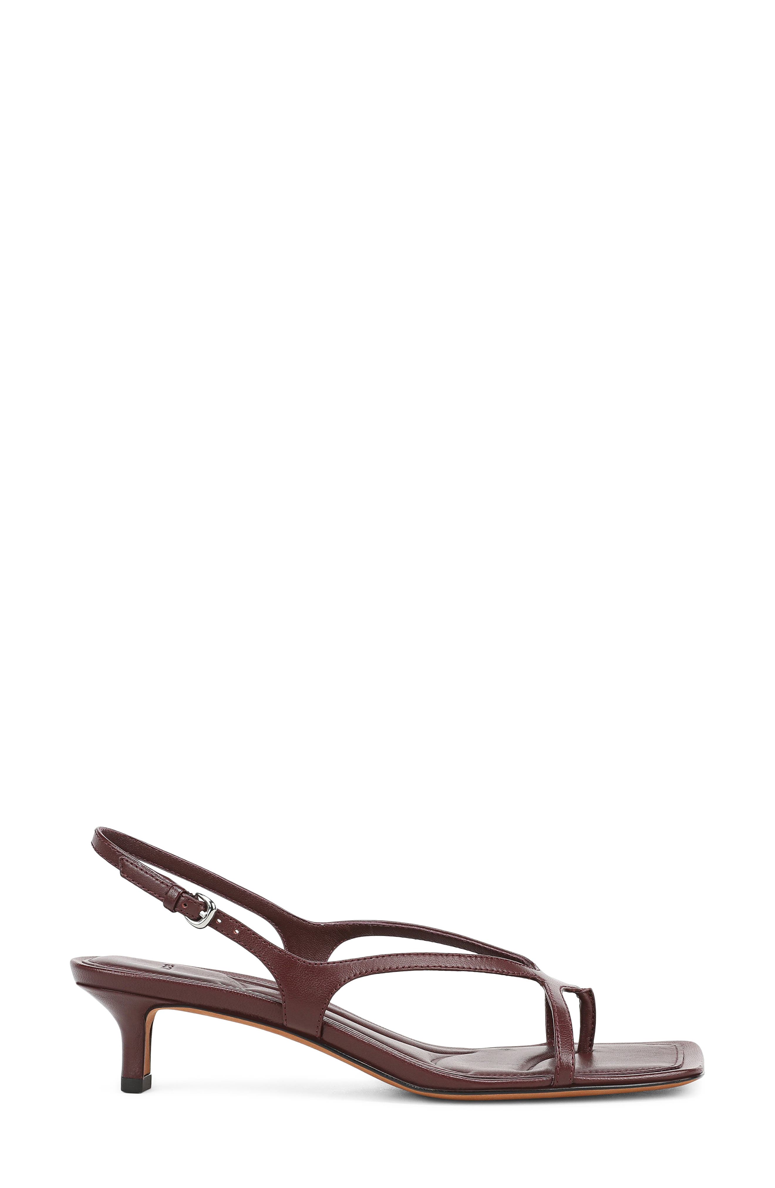 Posie Leather Kitten Heel Slingback Sandal, Alternate, color, MULBERRY
