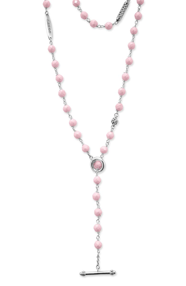 LAGOS Caviar Icon Pink Ceramic Bead Long Necklace, Alternate, color, Pink