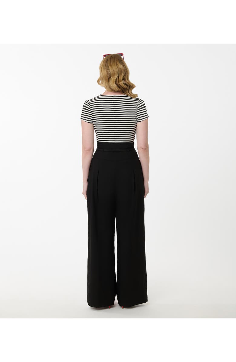 Unique Vintage Wide Leg Pleated Pants, Alternate, color, Black