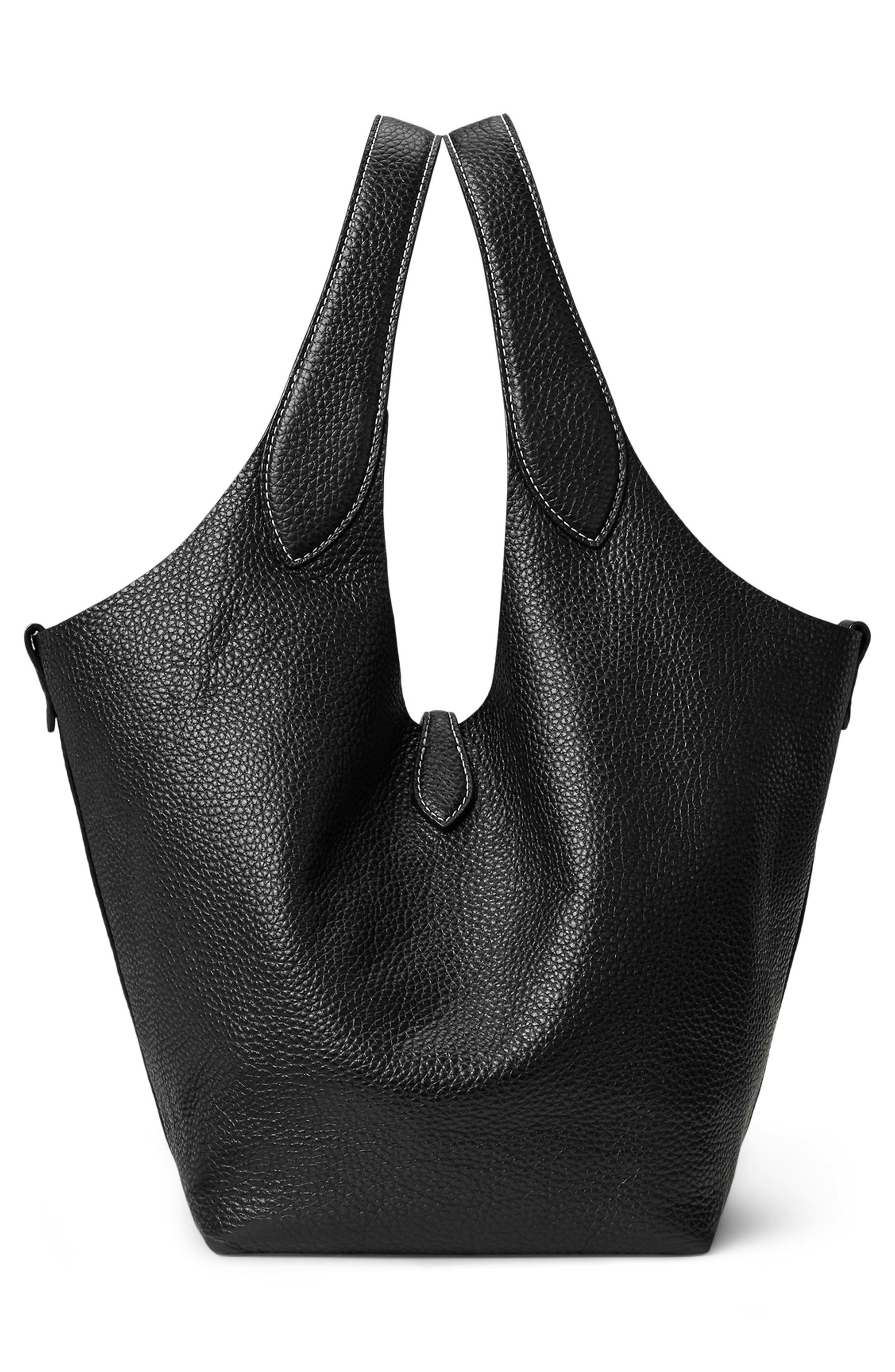 Polo Ralph Lauren Polo Play Leather Tote, Alternate, color, Black