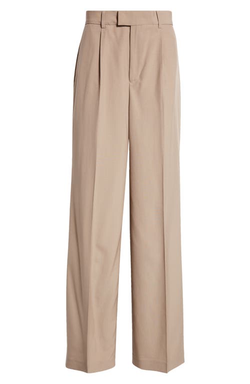 Rohe Wide-leg Wool Trousers In Khaki