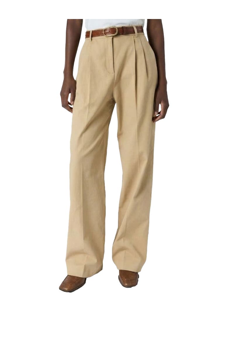 Azra High Rise Pleated Trousers, Main, color, Camel