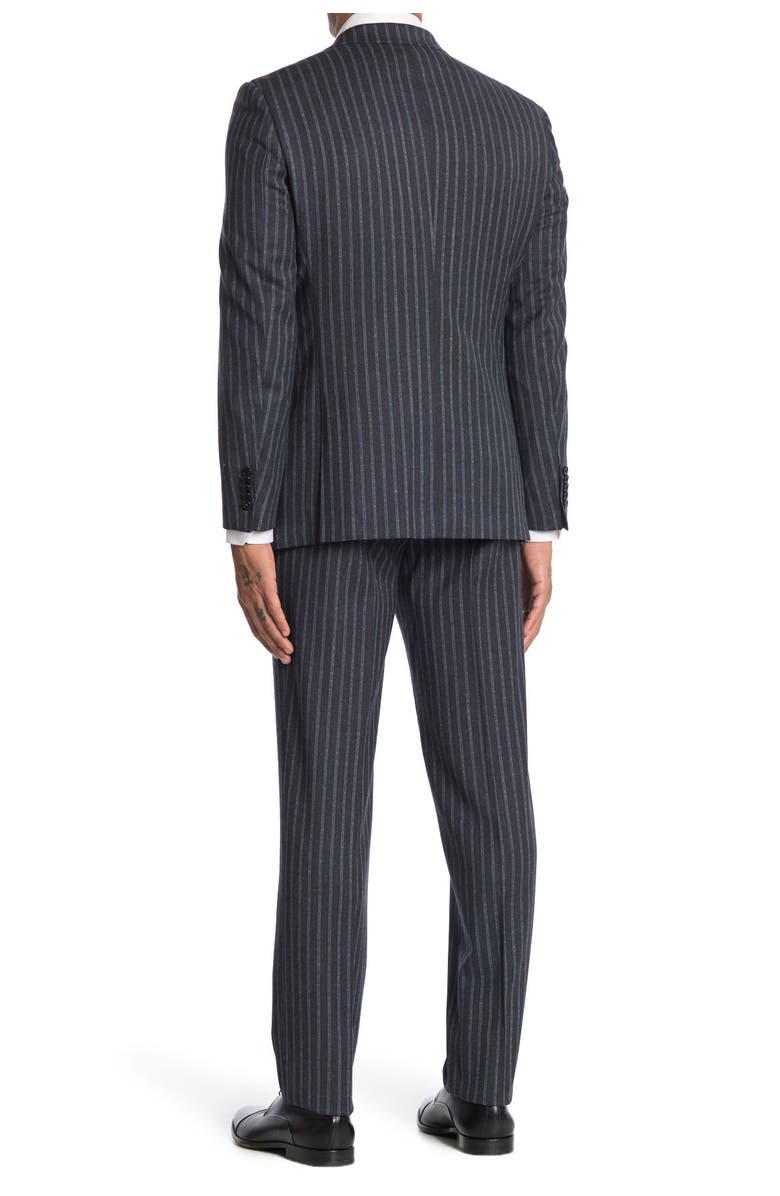 English Laundry Dark Grey Stripe Two Button Notch Lapel Wool Slim Fit 3-Piece Suit, Alternate, color, 