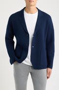 Nordstrom Navy Merino Wool Blend Sweater Knit Blazer