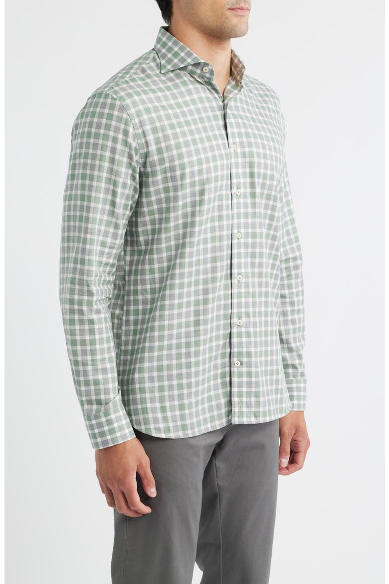 Peirce Check Cotton Button-Up Shirt, Alternate, color, TRAILS