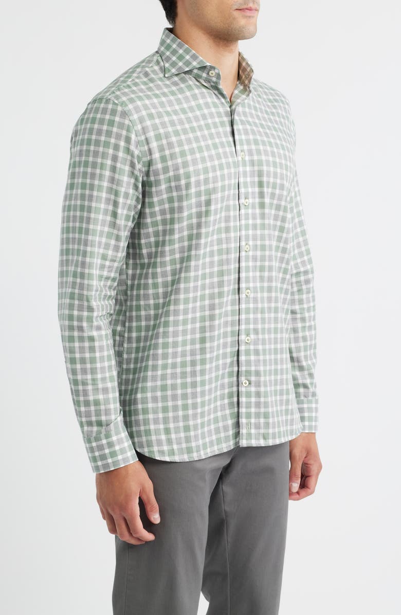 johnnie-O Peirce Check Cotton Button-Up Shirt, Alternate, color, Trails