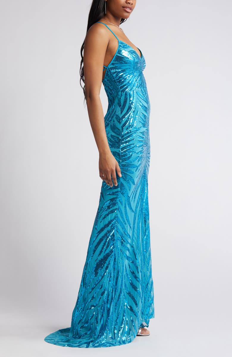 Lulus Sparkle Til Dawn Sequin Mermaid Gown, Alternate, color, 
