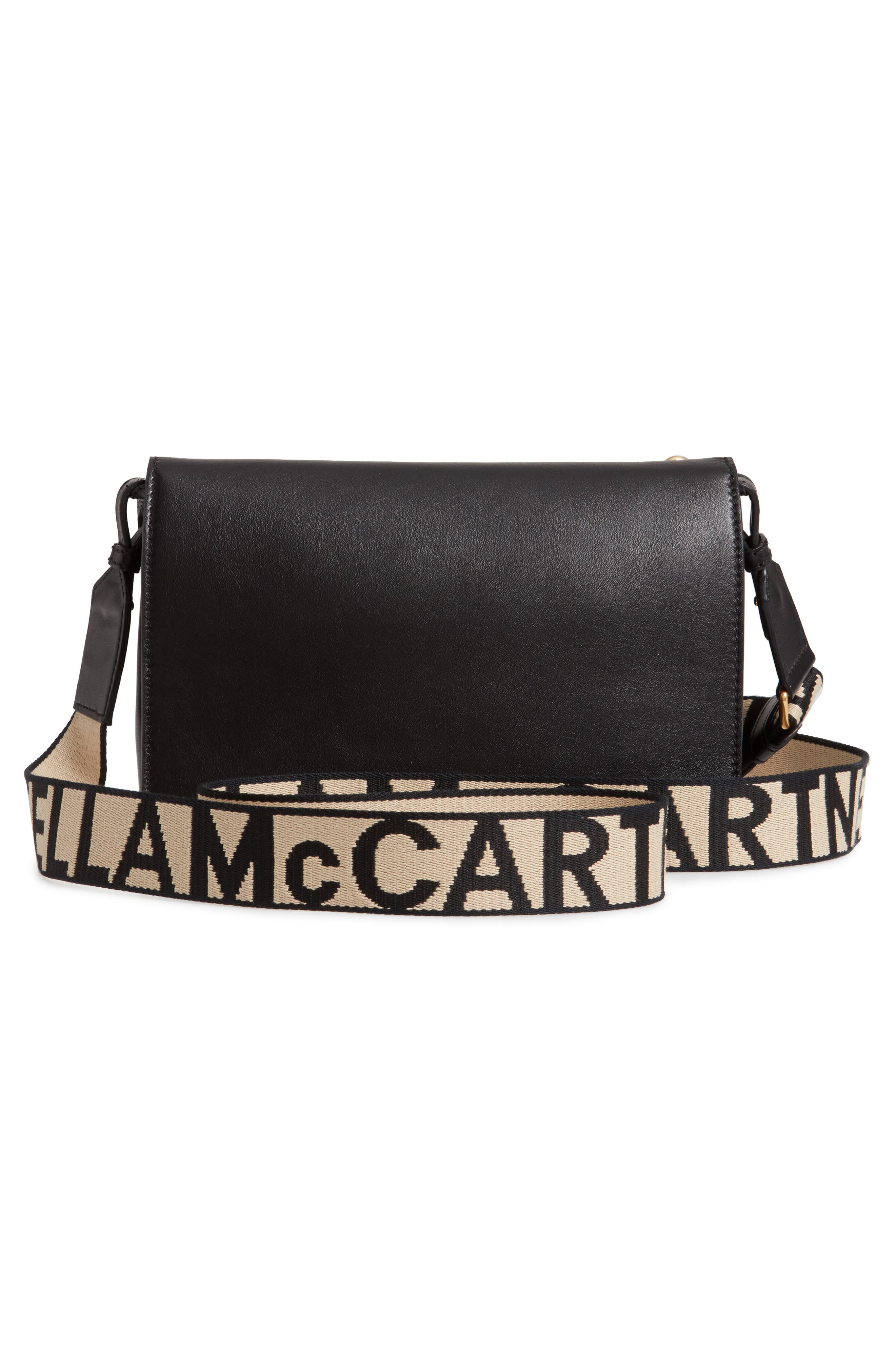 Stella McCartney Logo Strap Faux Leather Crossbody Bag, Alternate, color, 