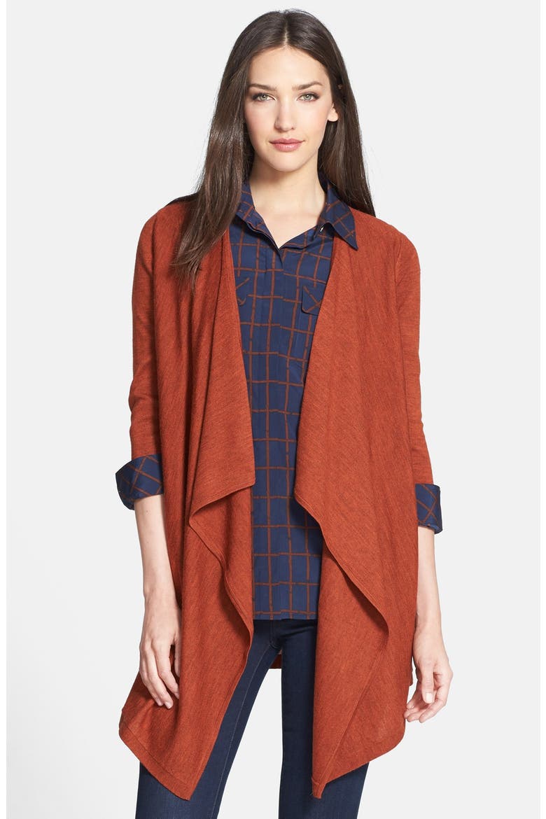 'Vreni' Merino Wool Cardigan, Main, color, RUST MELANGE