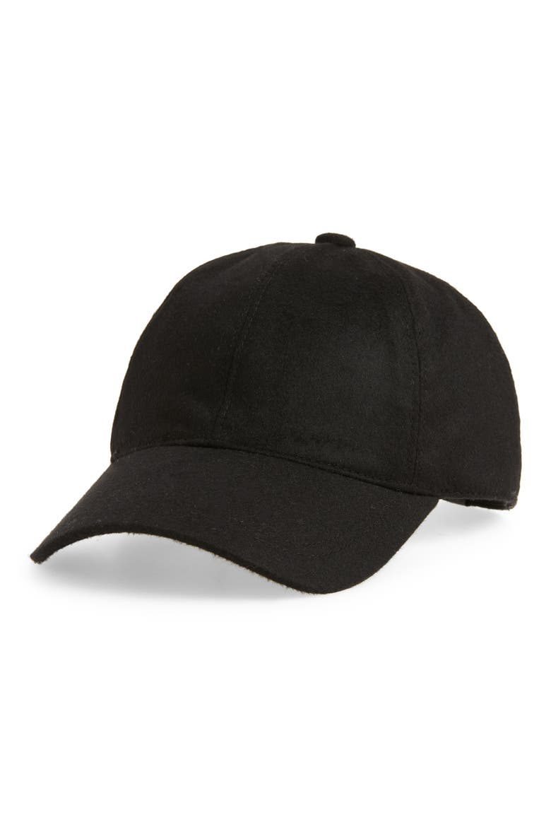 Cashmere Baseball Cap, Main, color, BLACK