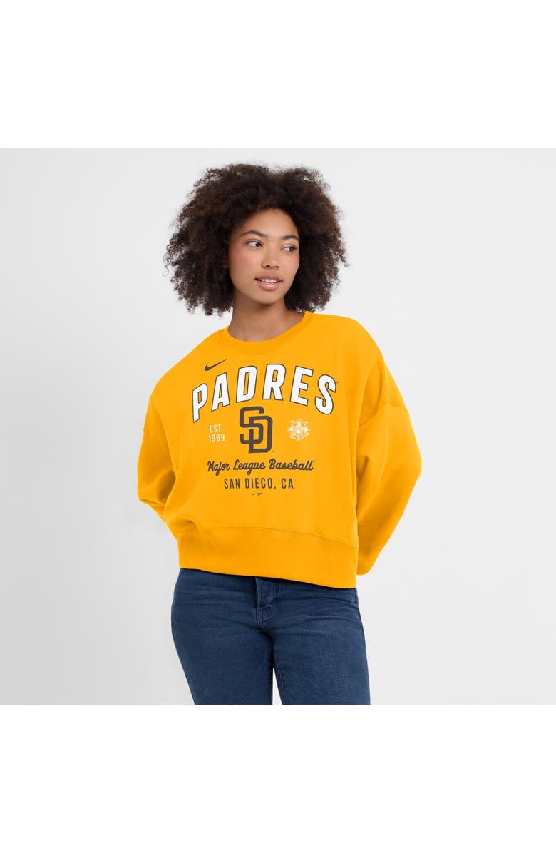 Nike Women's Nike Gold San Diego Padres Oversized High Hip Pullover Sweatshirt, Alternate, color, 