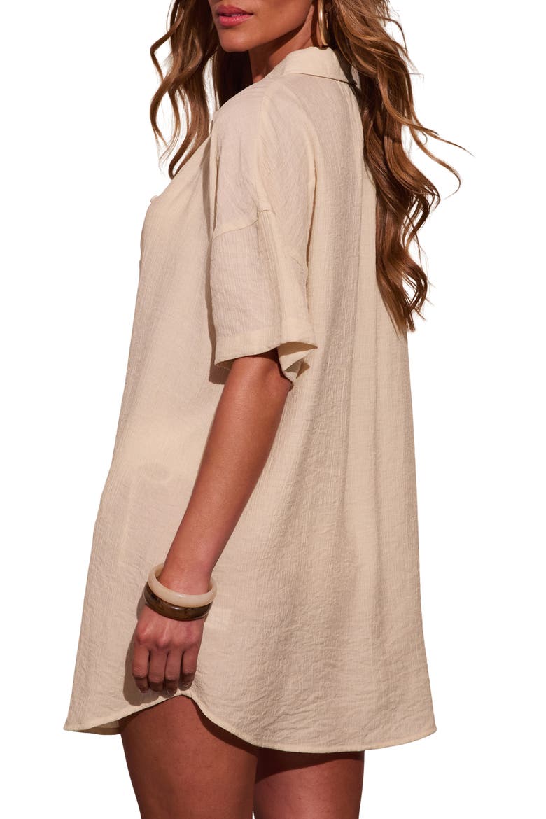 Whispered Coast Cover-Up Shirtdress, Alternate, color, CREAM