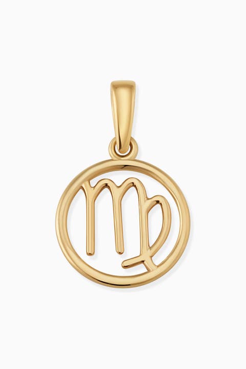 14K Yellow Gold Zodiac Pendant Charm