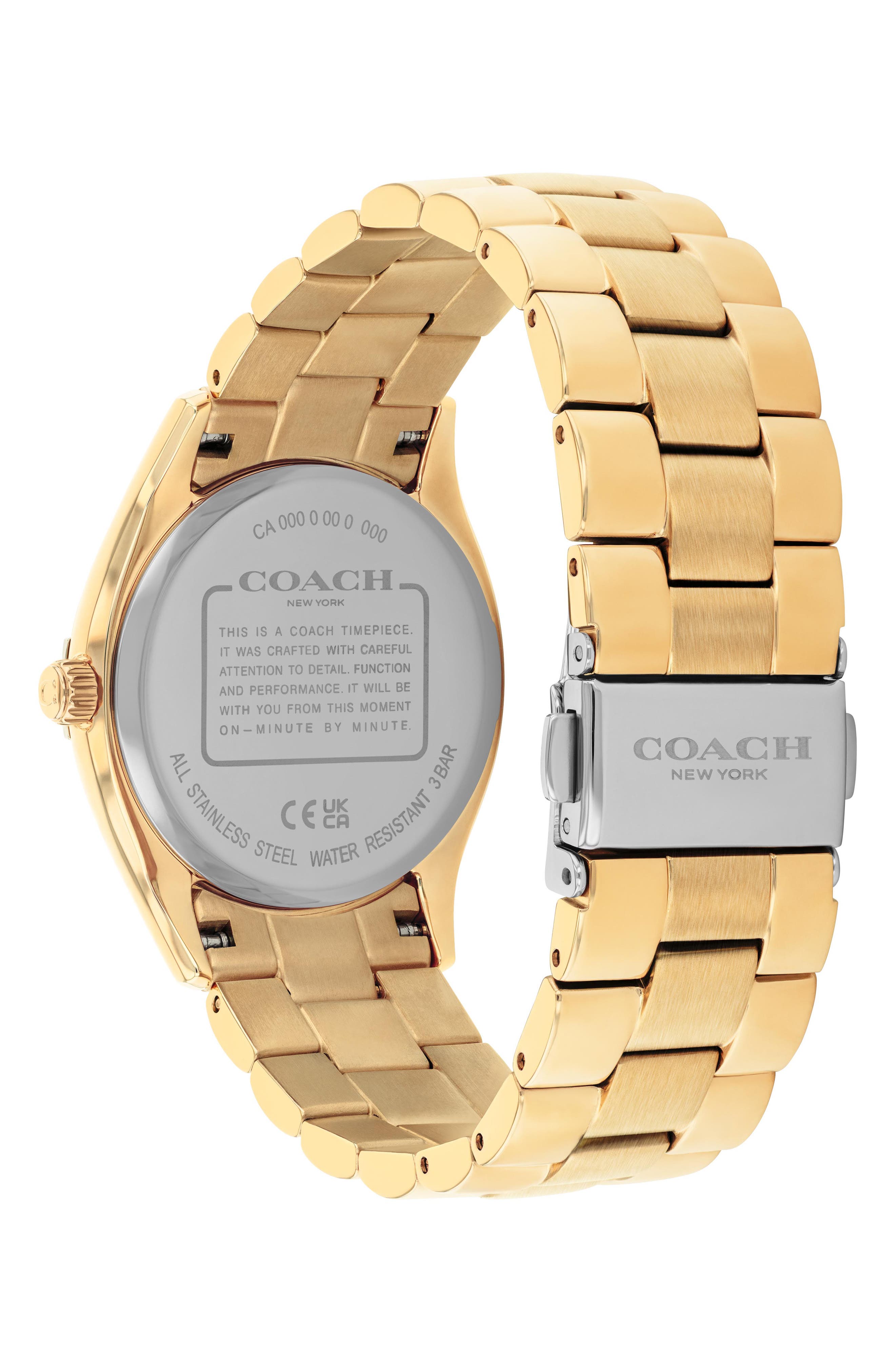 COACH Brooks Goldtone Bracelet Watch, 34mm (Women) | Nordstrom
