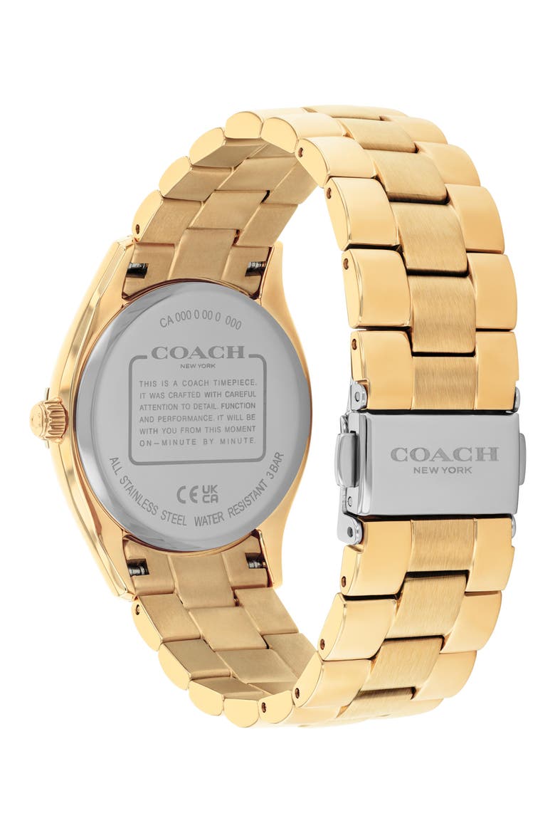 Brooks Goldtone Bracelet Watch, 34mm, Alternate, color, GOLD