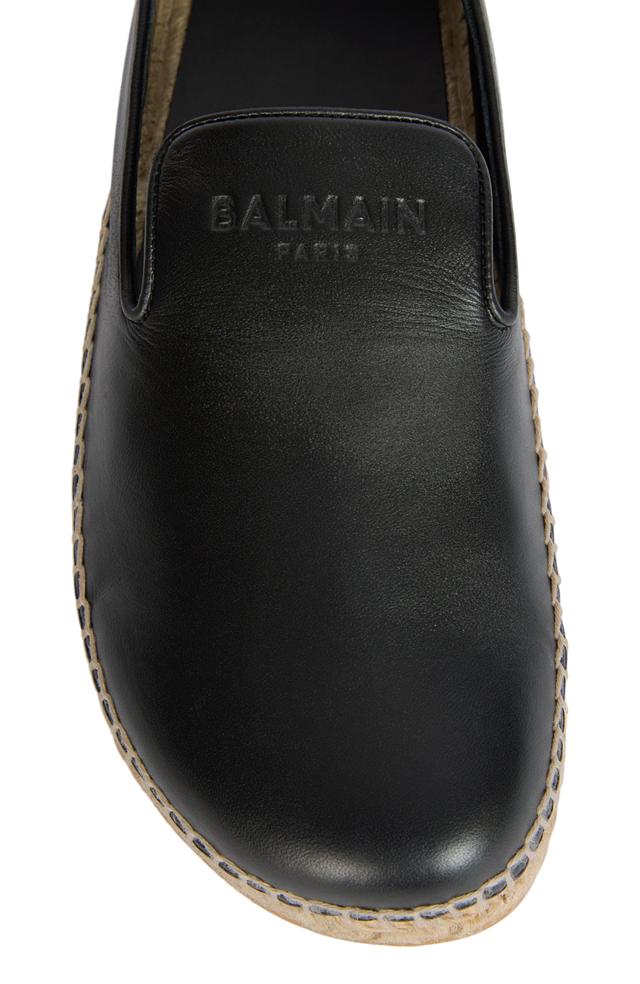 Smooth leather espadrilles, Alternate, color, black