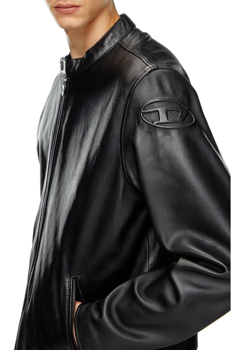 L-Carver Leather Moto Jacket, Alternate, color, DEEP/ BLACK