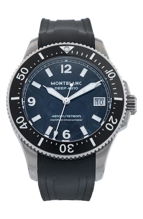 Watchfinder & Co. Montblanc  2023 4810 Collection Rubber Strap Watch, 42mm In Blue