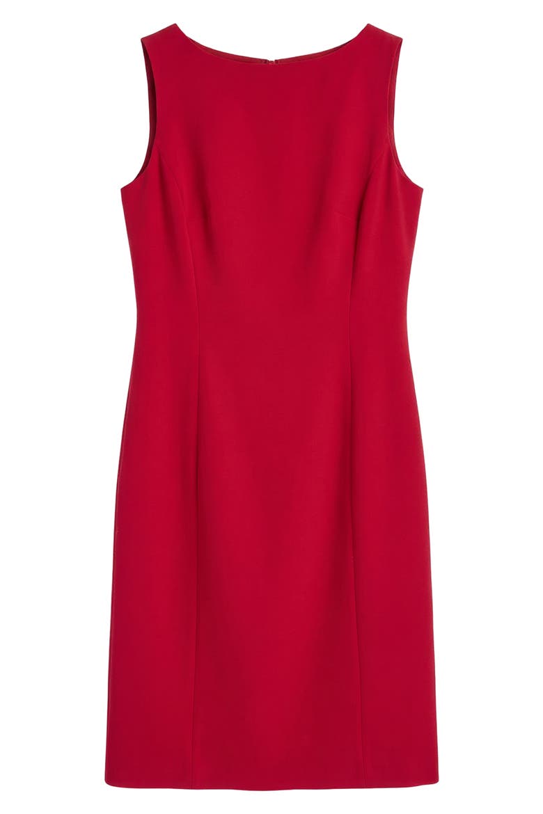 Sleeveless Bateau Neck Sheath Dress, Alternate, color, FIRE RED