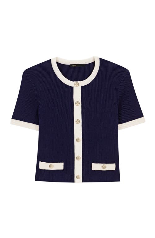 Maje Cropped Short Sleeve Cardigan