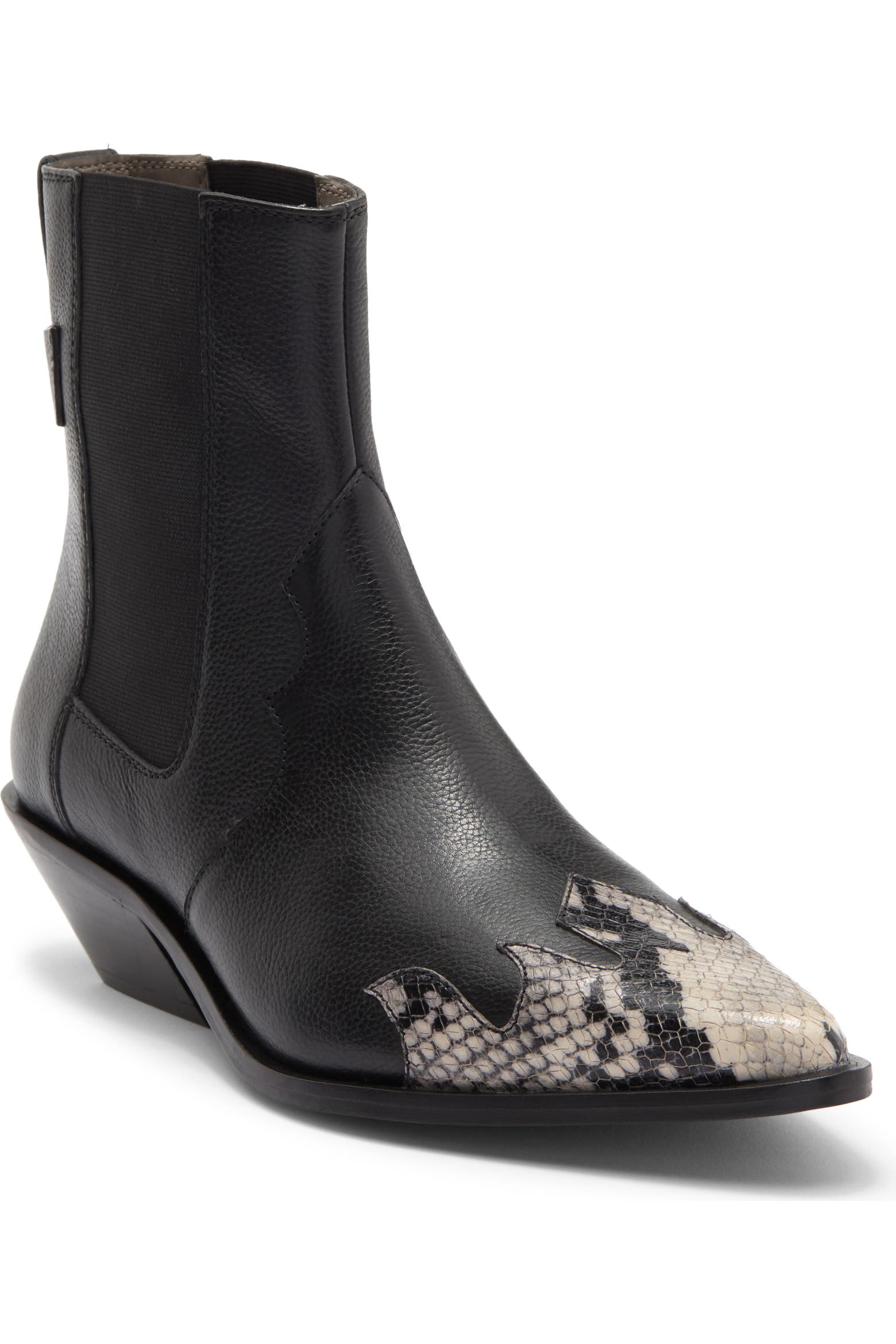Snake Curtains AllSaints Fleur Snake Embossed Pointed Toe Bootie (Women) | Nordstromrack