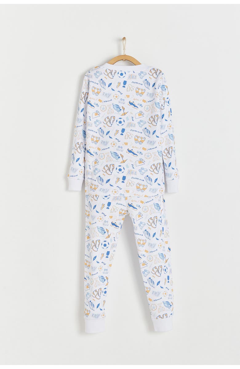 Babycottons Premium Peruvian Pima Cotton Inter Snug Fit Long Pajama Set for Toddler, Alternate, color, Full Print