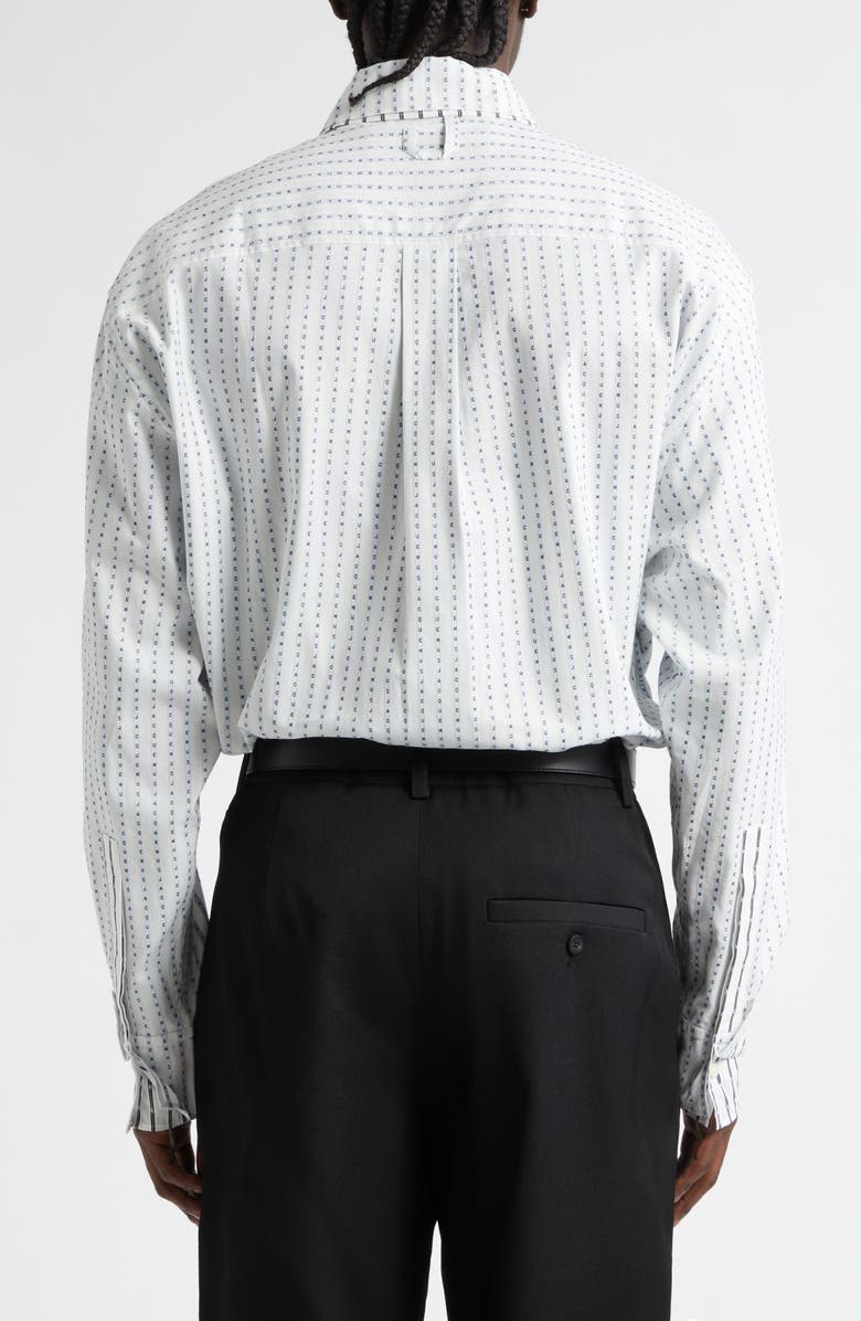 Jacquemus La Chemise Letro Logo Stripe Jacquard Button-Up Shirt, Alternate, color, Jacquard Logo Stripes Typ