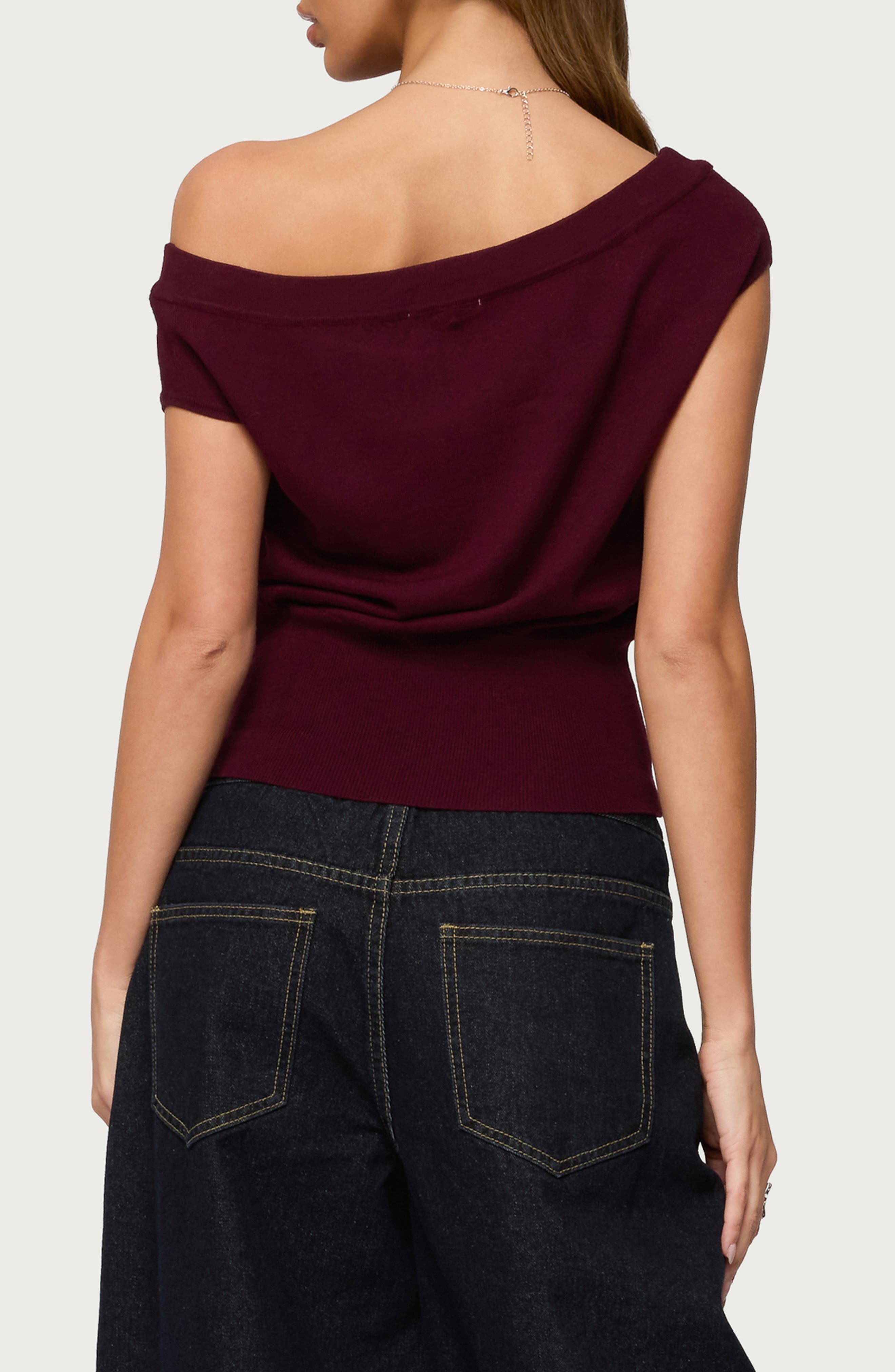 Michaela One-Shoulder Knit Top - image 2