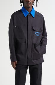 Givenchy Paris Embroidered Cotton Button-Up Overshirt