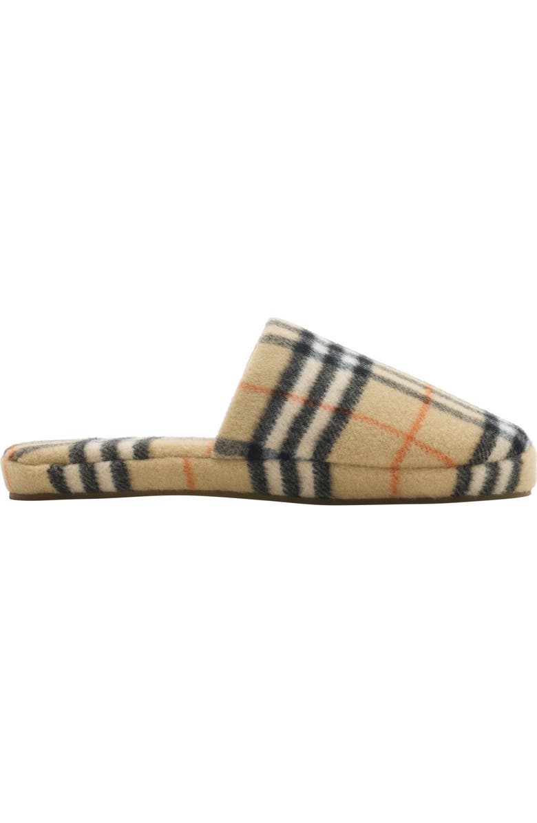 Burberry Check Wool Blend Slippers, Main, color, Sand Beige