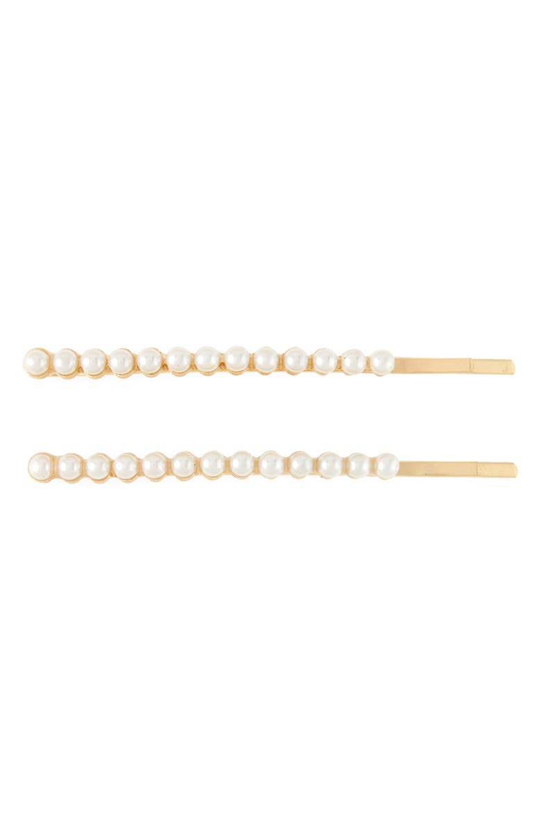 Petit Moments Samantha 2-Pack Imitation Pearl Barrettes, Main, color, 