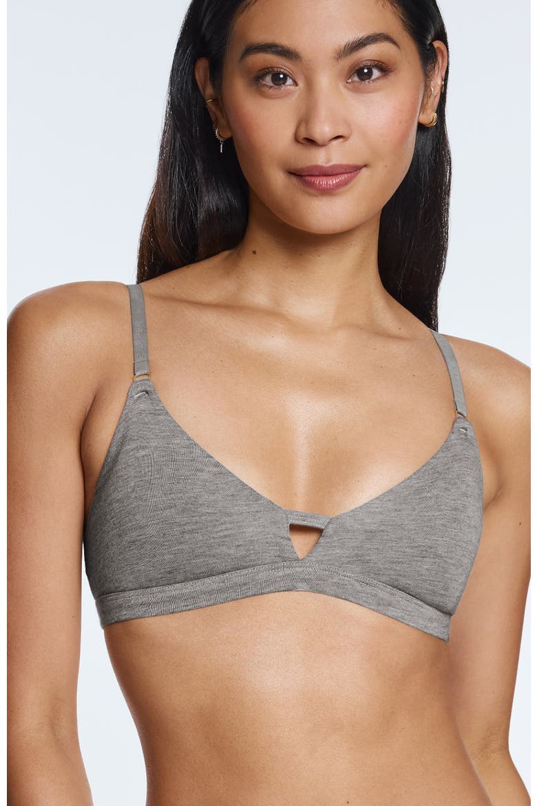 Supima Cotton Wirefree Bra, Alternate, color, Heather Grey