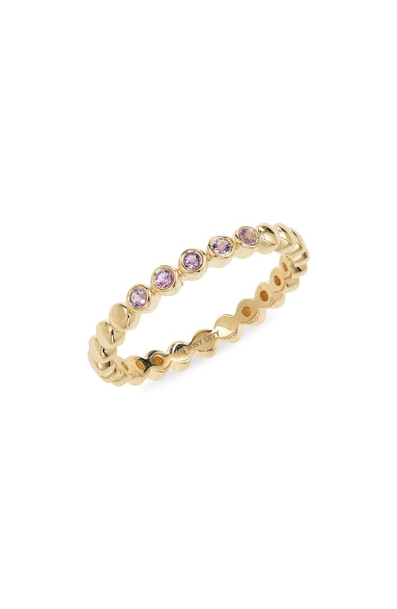 Bony Levy 14K Gold Amethyst Stacking Ring, Main, color,