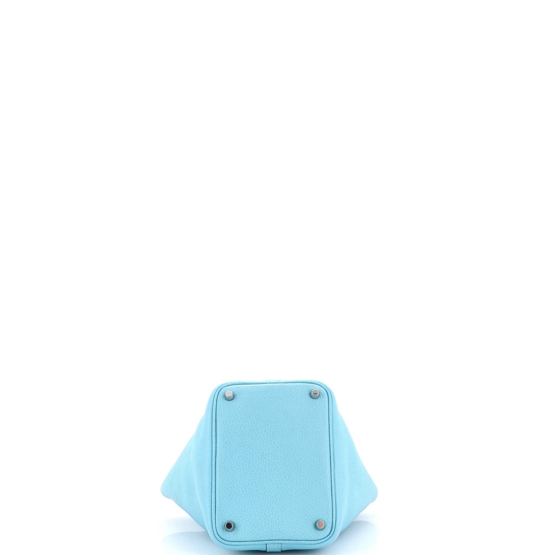 Pre-Owned Hermes Picotin Lock Bag Clemence PM, Alternate, color, Bleu Atoll