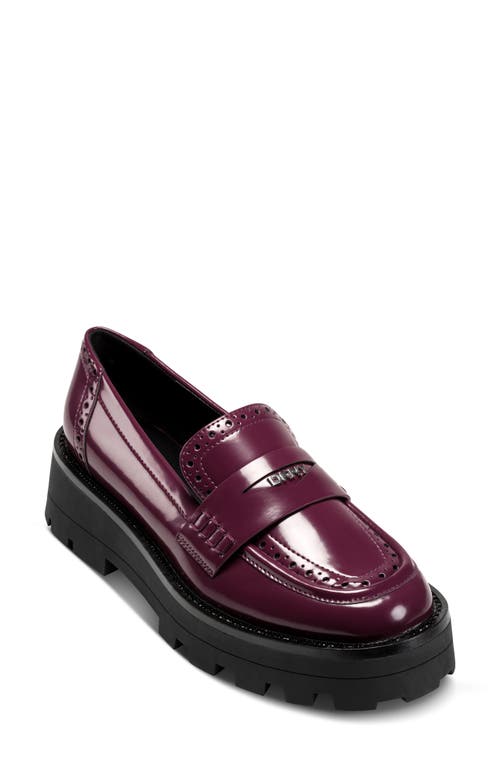 Dkny Sahana Platform Penny Loafer In Burgundy