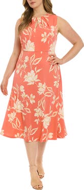 London Times Keyhole Midi Dress