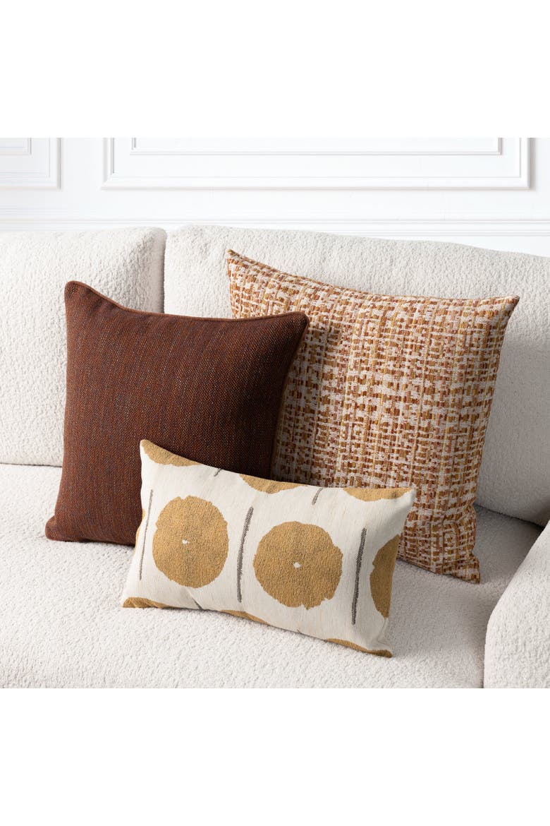 Channel Textured Chenille Indoor & Outdoor Woven Accent Pillow, Alternate, color, Sunset