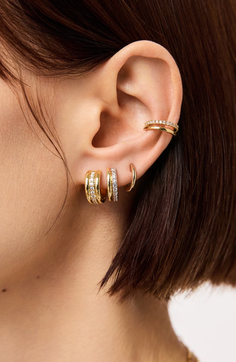 Ana Luisa Huggie Earrings - Asher Triple, Alternate, color, Gold