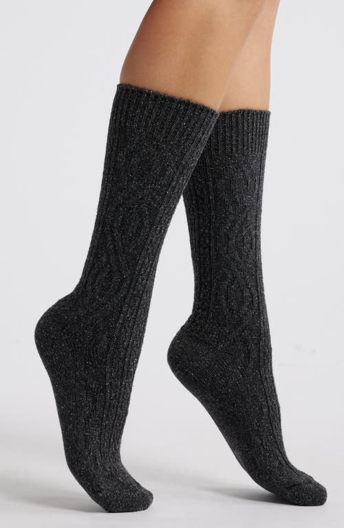 American Trench Cable Crew Socks In Charcoal