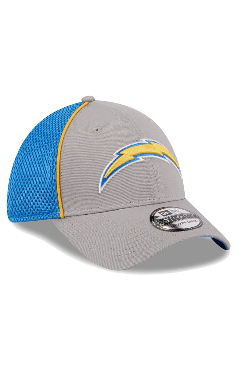New Era Men's New Era Gray Los Angeles Chargers Pipe 39THIRTY Flex Hat, Alternate, color,