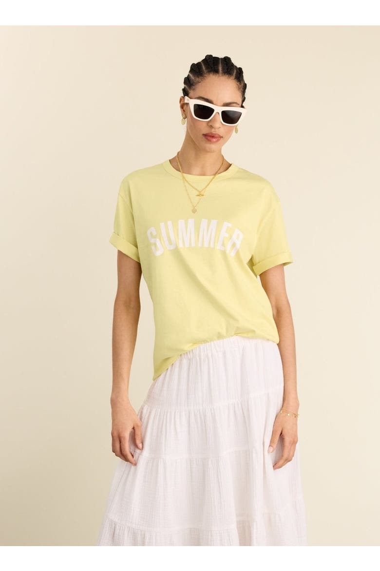 Kit Printed Crew Neck Relaxed T-Shirt, Alternate, color, Butter yellow
