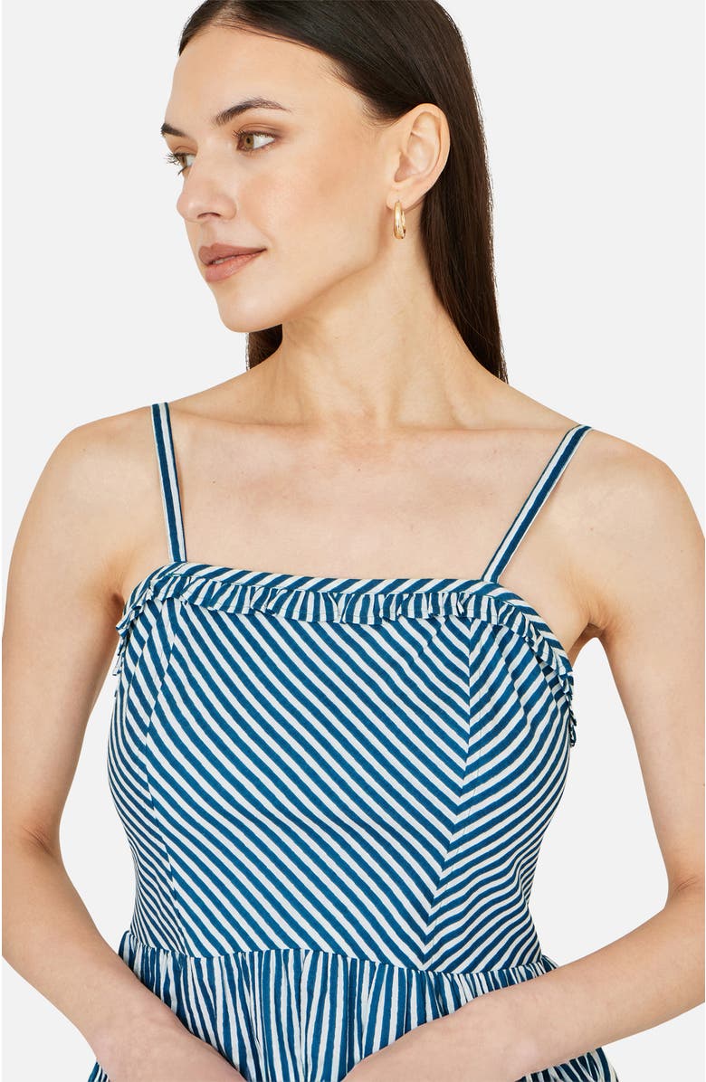 Yumi Stripe Cotton Mini Sun Dress, Alternate, color, Blue
