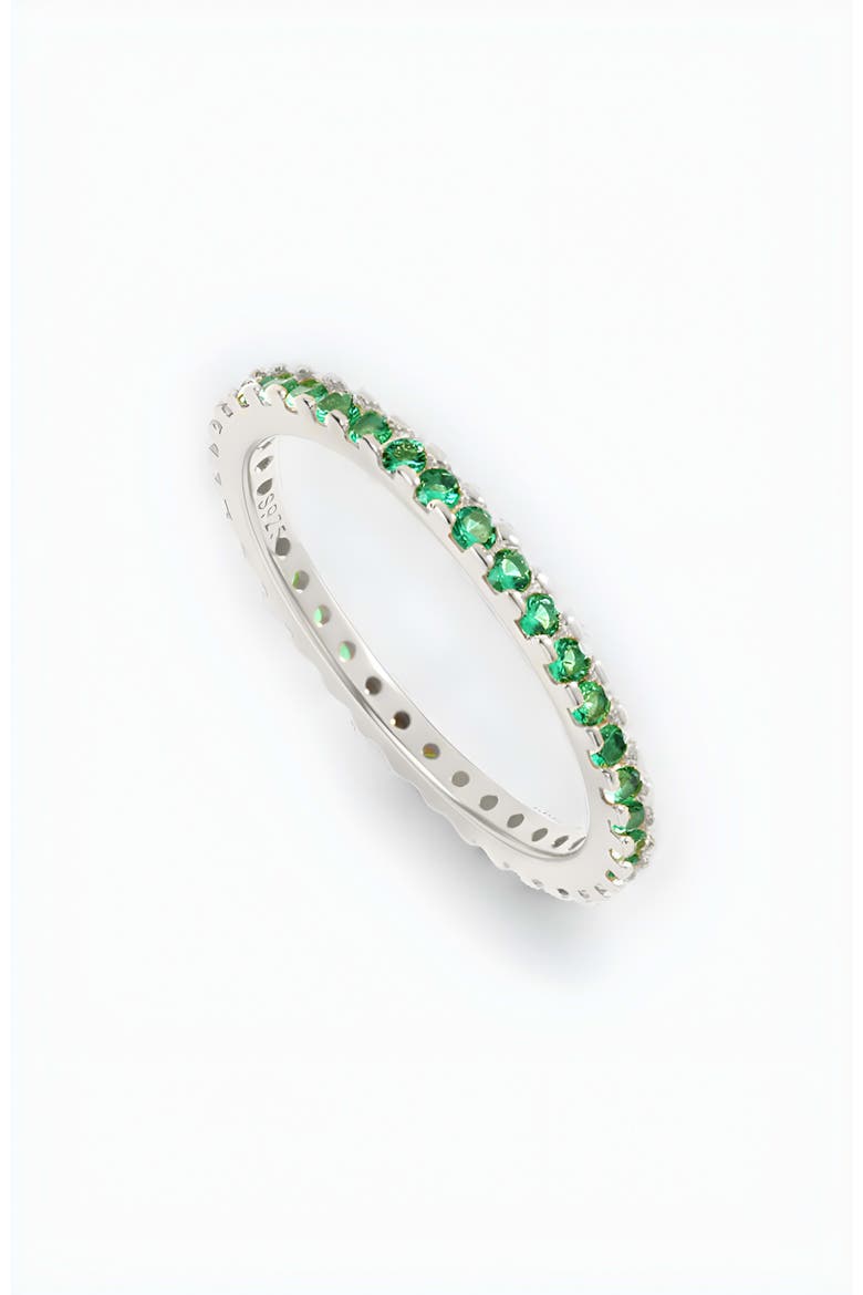 May Birthstone Eternity Stacking Ring, Main, color, 925 Sterling Silver