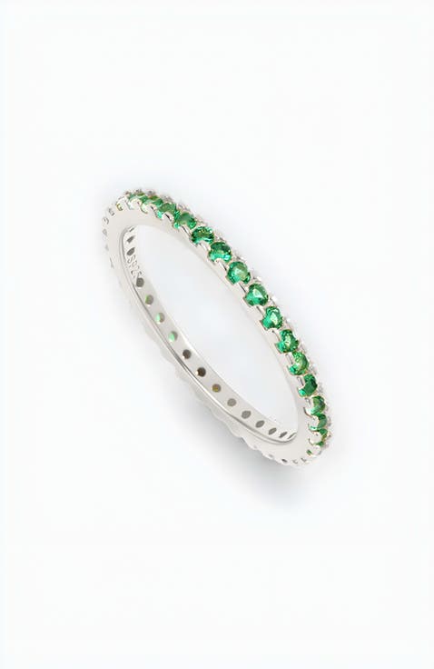May Birthstone Eternity Stacking Ring