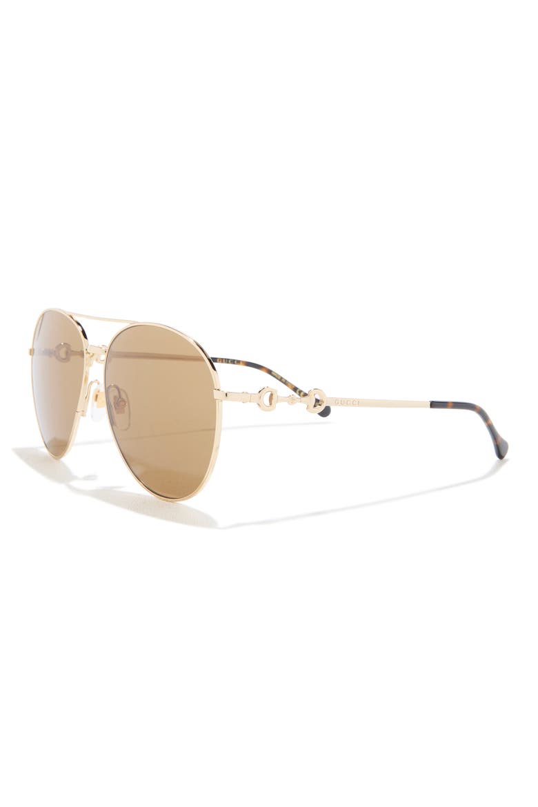 60mm Aviator Sunglasses, Alternate, color, GOLD GOLD BROWN