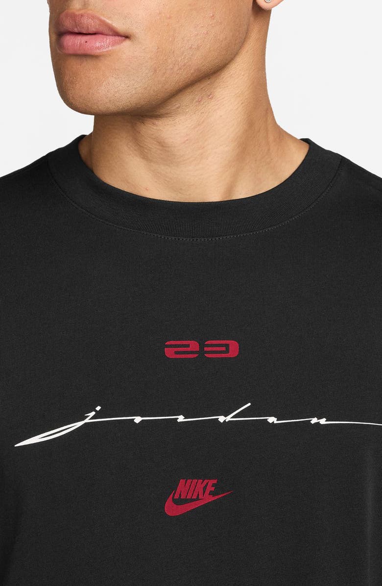 Jordan MJ Flight Script Boxy Short Sleeve Graphic T-Shirt, Alternate, color, Black/ Gym Red