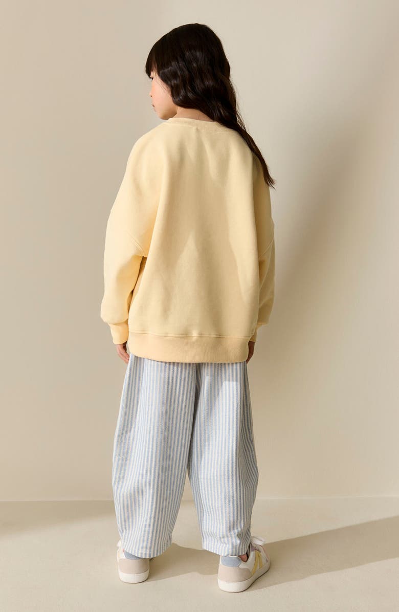 NEXT Kids' Crewneck Sweatshirt & Stripe Pants Set, Alternate, color, Yellow