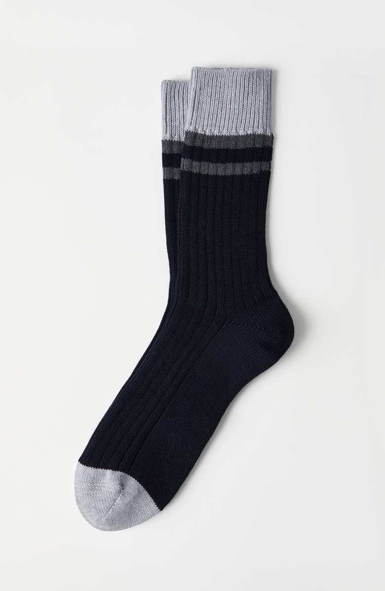 Brunello Cucinelli Socks with stripes, Alternate, color, Navy Blue
