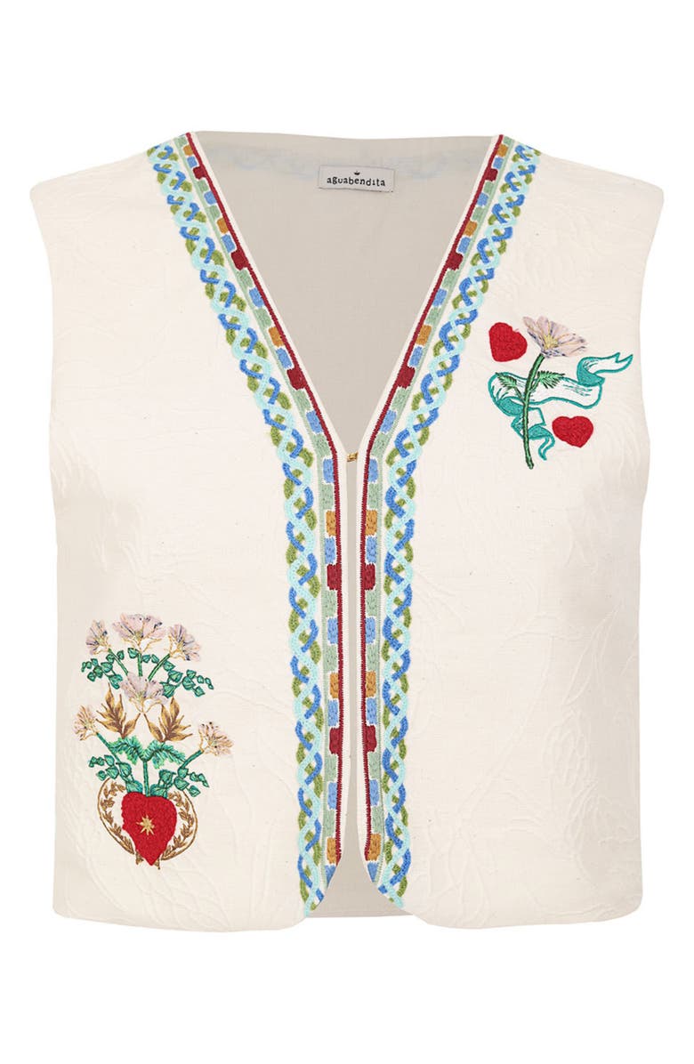 Agua Bendita Mabel Solstice Cover-Up Vest, Alternate, color, White